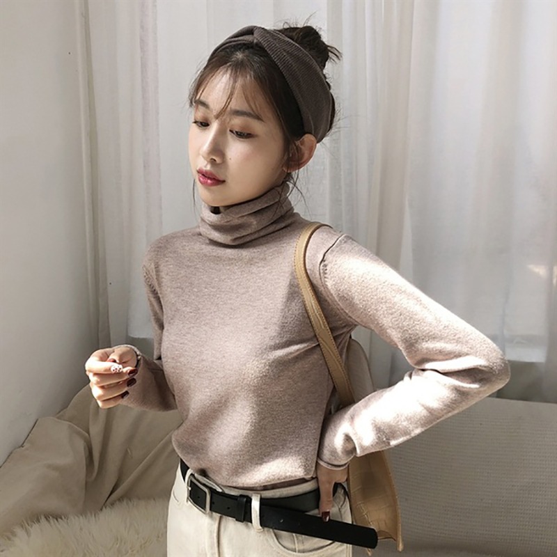 雙面德絨高領打底衫女長袖韓版洋氣修身內搭加絨加厚發熱上衣-細節圖3
