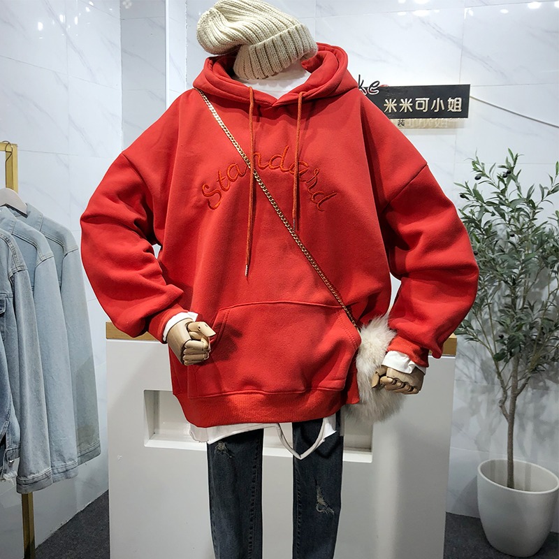 waitmore東大門衛衣女秋冬寬松韓版ins潮慵懶風加絨加厚連帽外套-細節圖3