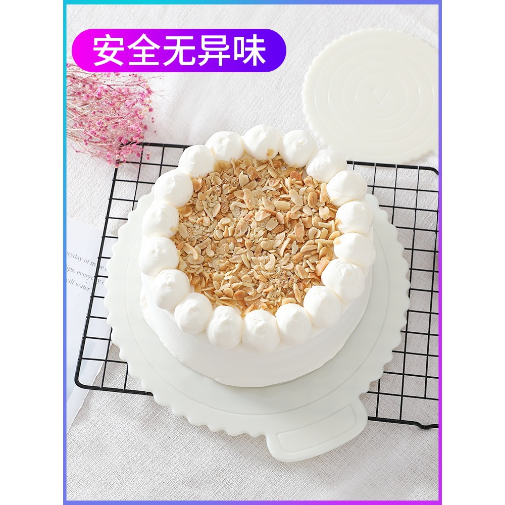 家用圓形拖6四8寸生日蛋糕塑料墊片耐高溫託底固定墊底託重復使用-細節圖4
