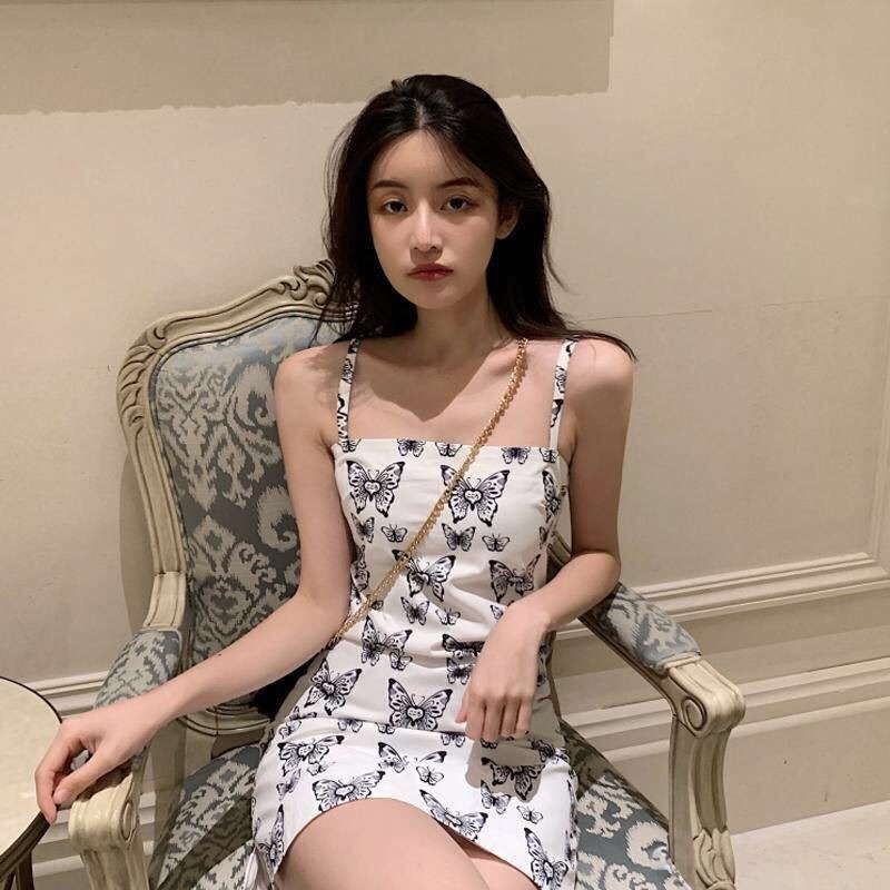 短款吊帶顯瘦連衣裙女夏季新款收腰氣質仙女裙子小個子吊帶裙-細節圖2