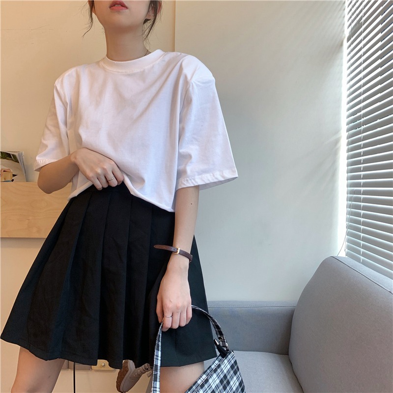 ins超火T恤女夏季新款寬松短款高腰短袖韓版潮原宿BF蹦迪半袖上衣-細節圖2