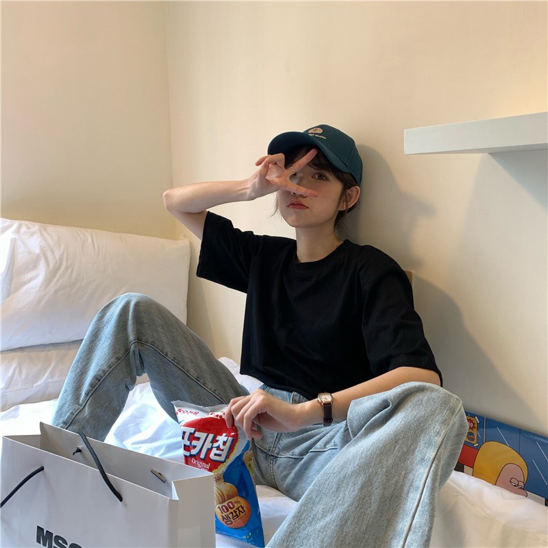 ins超火T恤女夏季新款寬松短款高腰短袖韓版潮原宿BF蹦迪半袖上衣-細節圖4