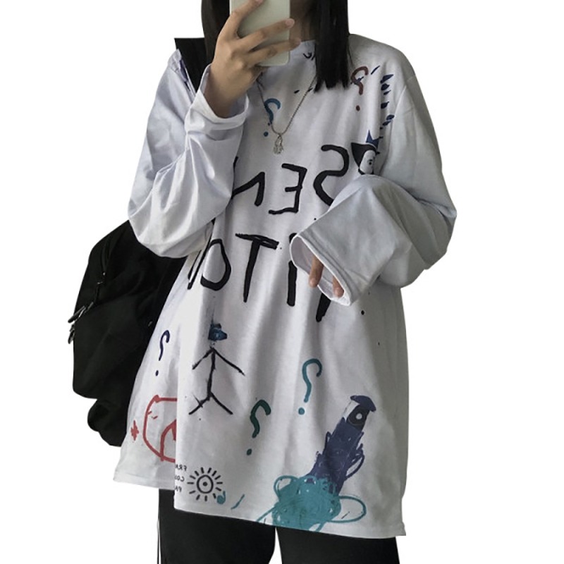 ins超火長袖t恤女春秋新款寬松打底衫韓版潮學生內搭洋氣上衣-細節圖5