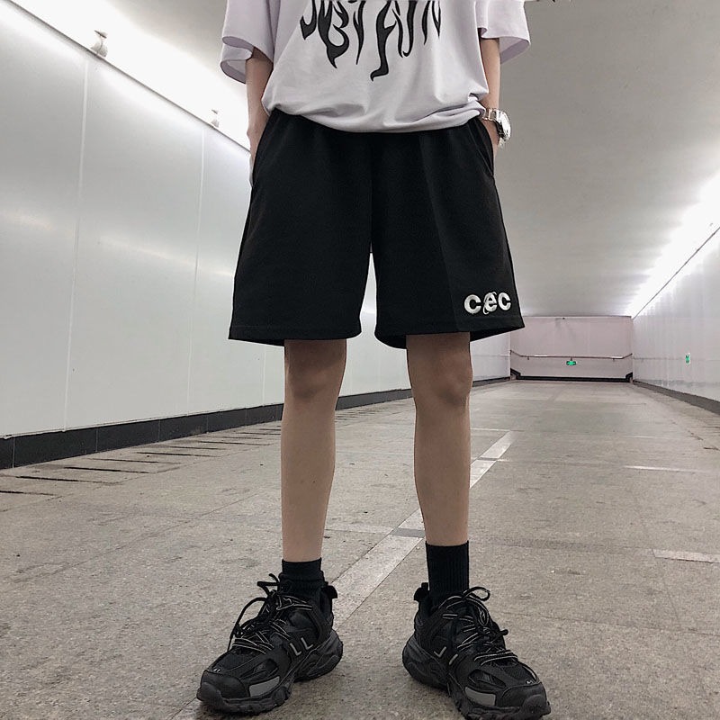 ins超火運動短褲女夏季新款高腰直筒顯瘦寬松五分褲百搭休閑熱褲-細節圖3