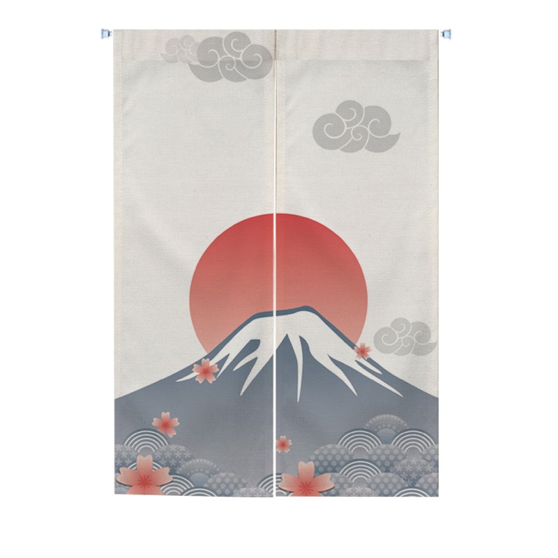 麻布日式招財貓門簾布藝隔斷簾臥室半簾廚房防油煙布簾裝飾掛簾-細節圖9