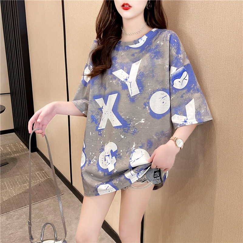 ins超火T恤女夏季新款潮牌字母打底短袖韓版潮原宿BF學生寬松上衣-細節圖5