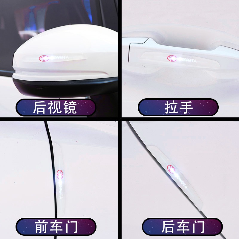 適用於豐田防撞條榮放RAV4漢蘭達卡羅拉凱美瑞門碗貼門把手保護貼-細節圖2