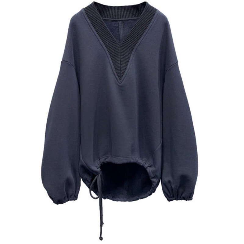 waitmore超火cec衛衣女春秋寬松韓版ins潮慵懶風bf學生V領上衣服-細節圖5