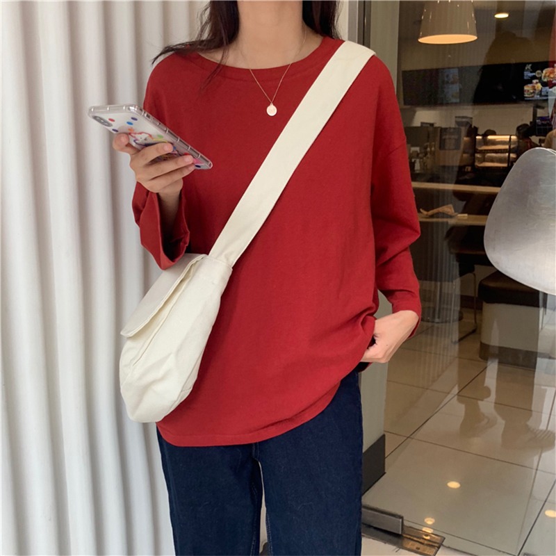 超火cec長袖t恤女春秋裝新款純棉打底衫韓版ins潮學生寬松上衣服-細節圖5