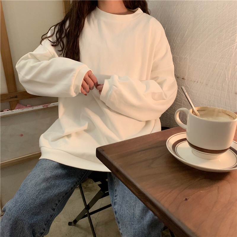 日系古著vintage鹽系衛衣女秋季韓版潮ins慵懶風bf學生寬松上衣服-細節圖4