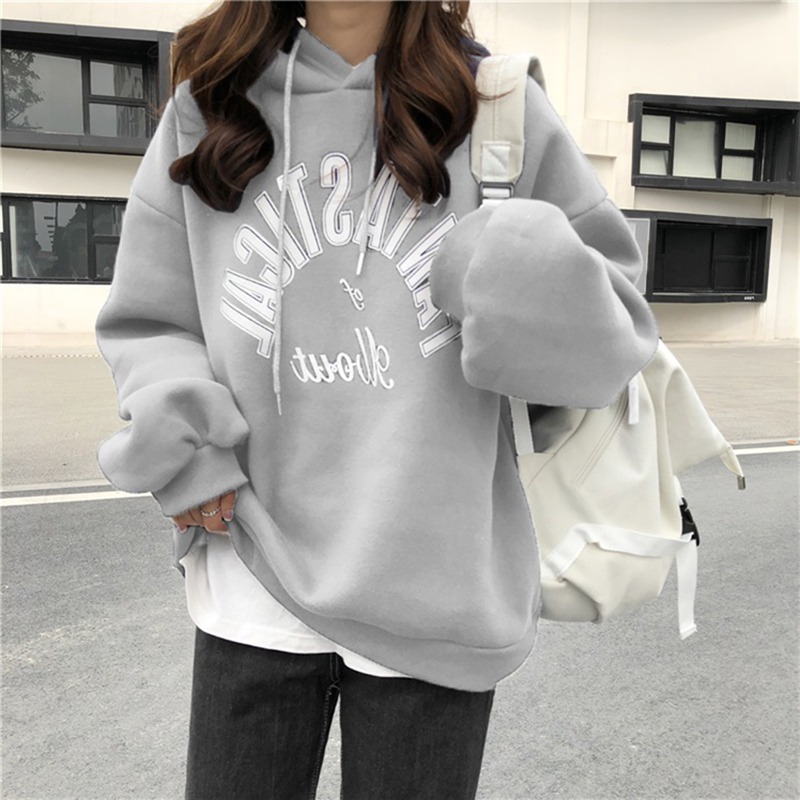 日系古著ulzzang炸街衛衣女寬松韓版ins潮bf慵懶風加絨加厚上衣服-細節圖3