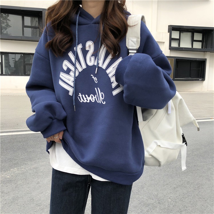 日系古著ulzzang炸街衛衣女寬松韓版ins潮bf慵懶風加絨加厚上衣服-細節圖4