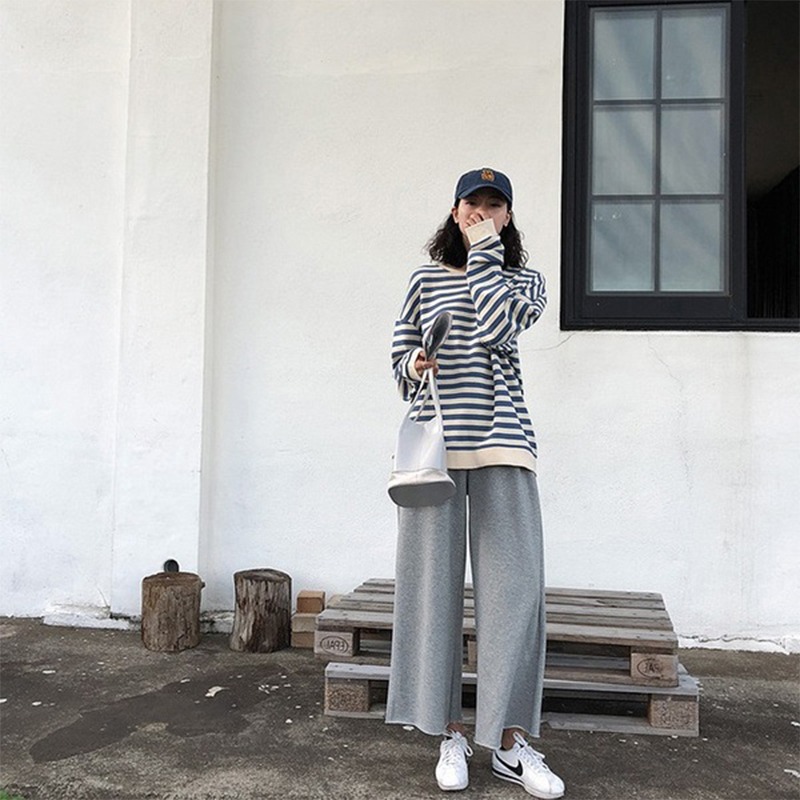 ins超火cec條紋衛衣女秋薄款外套韓版潮bf慵懶風學生百搭寬松上衣-細節圖3