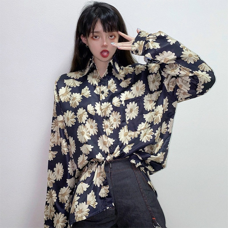 長袖襯衣女初秋waitmore寬松韓版ins潮bf慵懶風復古港味寬松襯衫-細節圖2