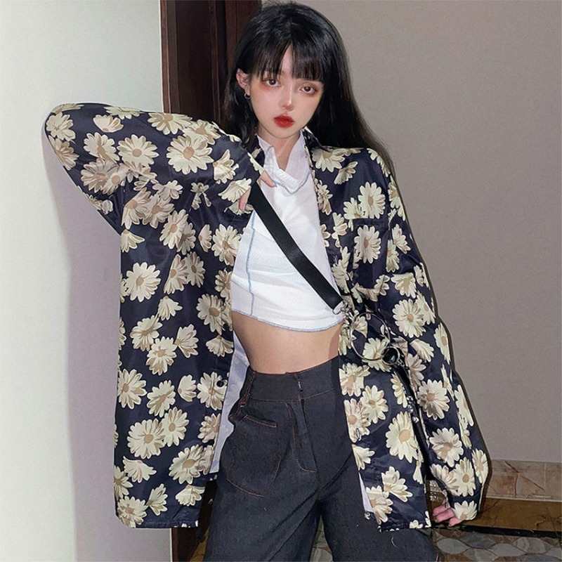 長袖襯衣女初秋waitmore寬松韓版ins潮bf慵懶風復古港味寬松襯衫-細節圖3
