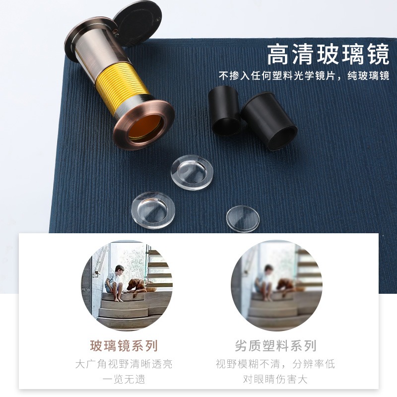 防盜門貓眼門鏡家用堵孔監控攝像頭二合一門鈴通用門上貓眼防盜器-細節圖4
