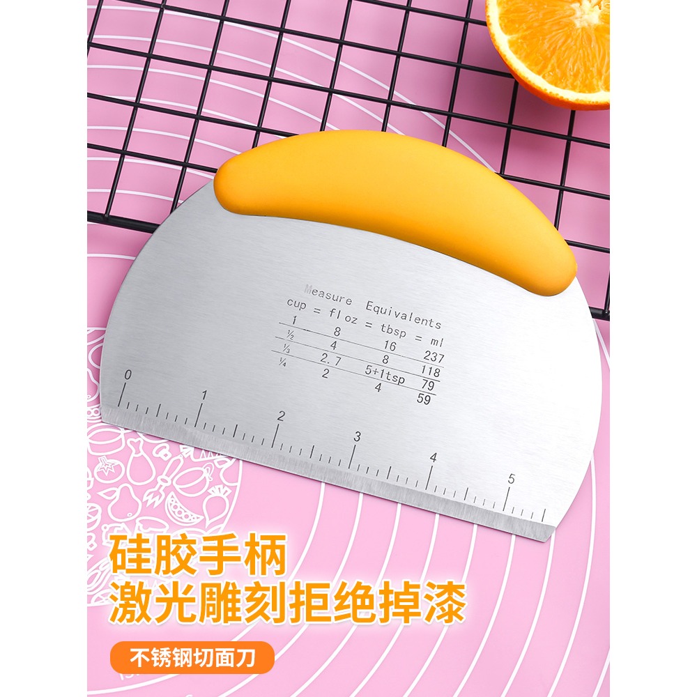 家用腸粉蛋糕刮板塑料軋糖雪花酥切面刀烘培刮刀工具不銹鋼刮面板-細節圖3