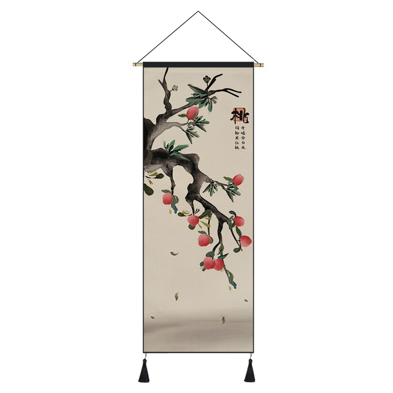 新中式掛布背景布中國風好寓意玄關中堂畫客廳布藝掛畫墻面裝飾布-細節圖3