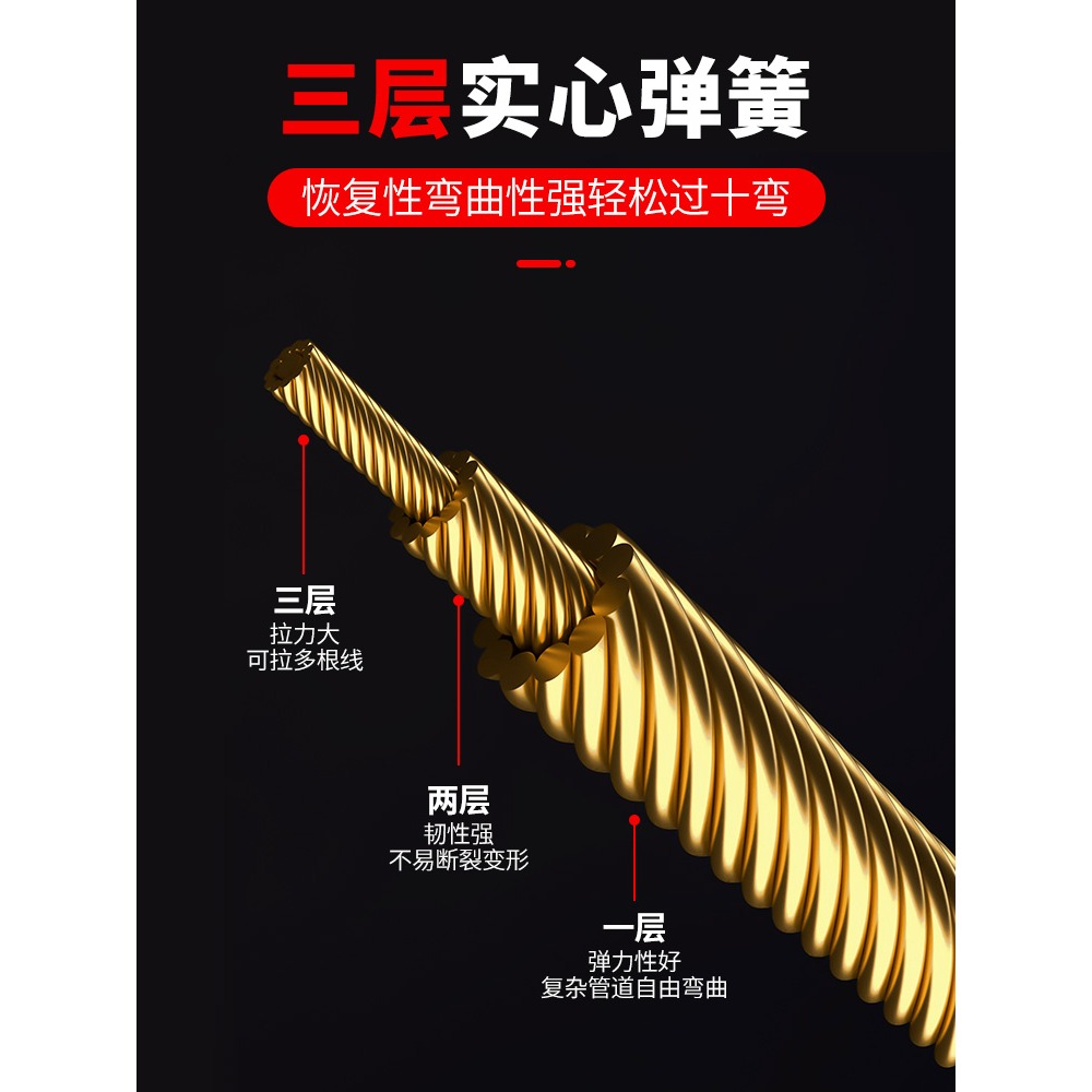 穿線器電工神器拉線引線拽線器鋼絲網線串線管暗線暗管穿引器-細節圖5
