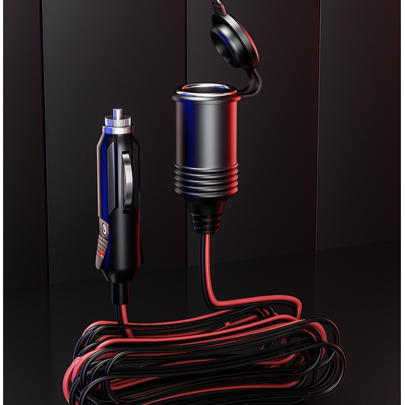車載點煙器一拖二 車用冰箱打氣泵吸塵器電源延長線 12V/24V-細節圖5