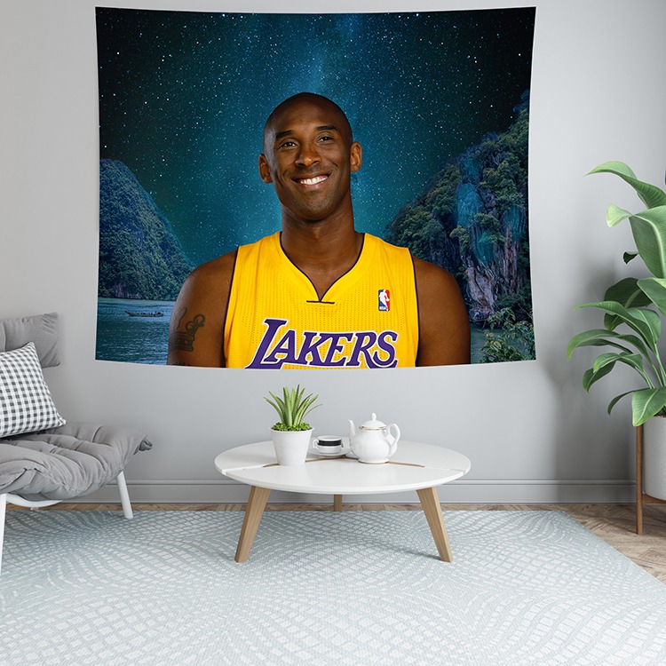 NBA球星科比掛毯桌布背景布ins掛布臥室改造牀頭網紅宿舍墻面裝飾-細節圖2