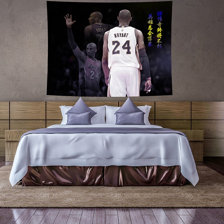 NBA球星科比掛毯桌布背景布ins掛布臥室改造牀頭網紅宿舍墻面裝飾-細節圖7