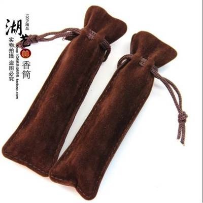 香筒布袋短款高級植絨布袋束口袋香筒布袋牙籤筒鼻煙壺布袋-細節圖2