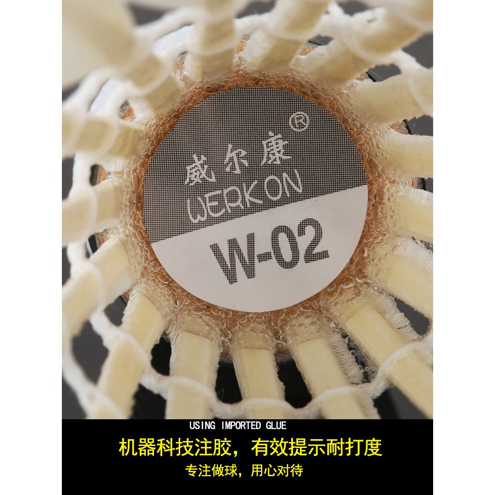 羽毛球12只裝耐打黑鵝毛羽毛球 黃金1號威爾康12只裝訓練球-細節圖4