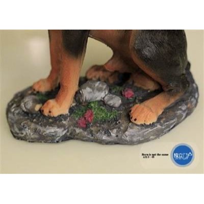 仿真動物設計杜賓獵犬帶底座裝飾品工藝品-細節圖4