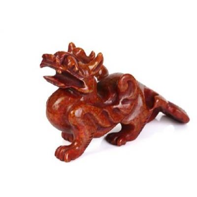 天然紅岫玉貔貅擺件招財鎮宅家居工藝裝飾品擺設一對-細節圖2