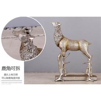 北歐創意復古招財麋鹿擺件家居裝飾品客廳電視櫃工藝品擺設軟裝-細節圖2