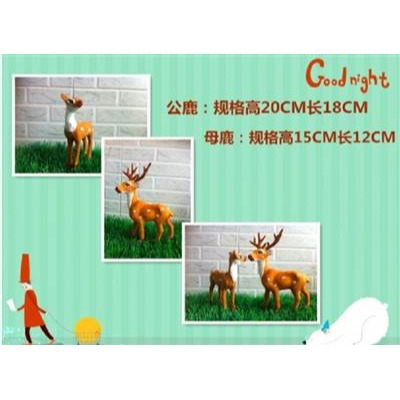 動物模型仿真梅花鹿夫妻鹿聖誕鹿場景佈置教學演示道具-細節圖2