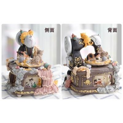 縫紉機貓咪音樂盒卡通復古八音盒送女生小孩閨蜜兒童聖誕生日禮物-細節圖2