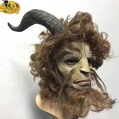 電影真人版同款美女與野獸面具頭套cosplay 萬聖節王子野獸面具牛-細節圖2