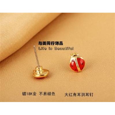 七星瓢蟲小耳釘女日韓版個性耳環可愛耳飾小動物配飾百搭飾品-細節圖2