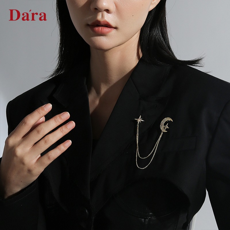 星月個性秋冬精西裝胸針女設計感流蘇致年新款潮高衣服檔配飾-細節圖3