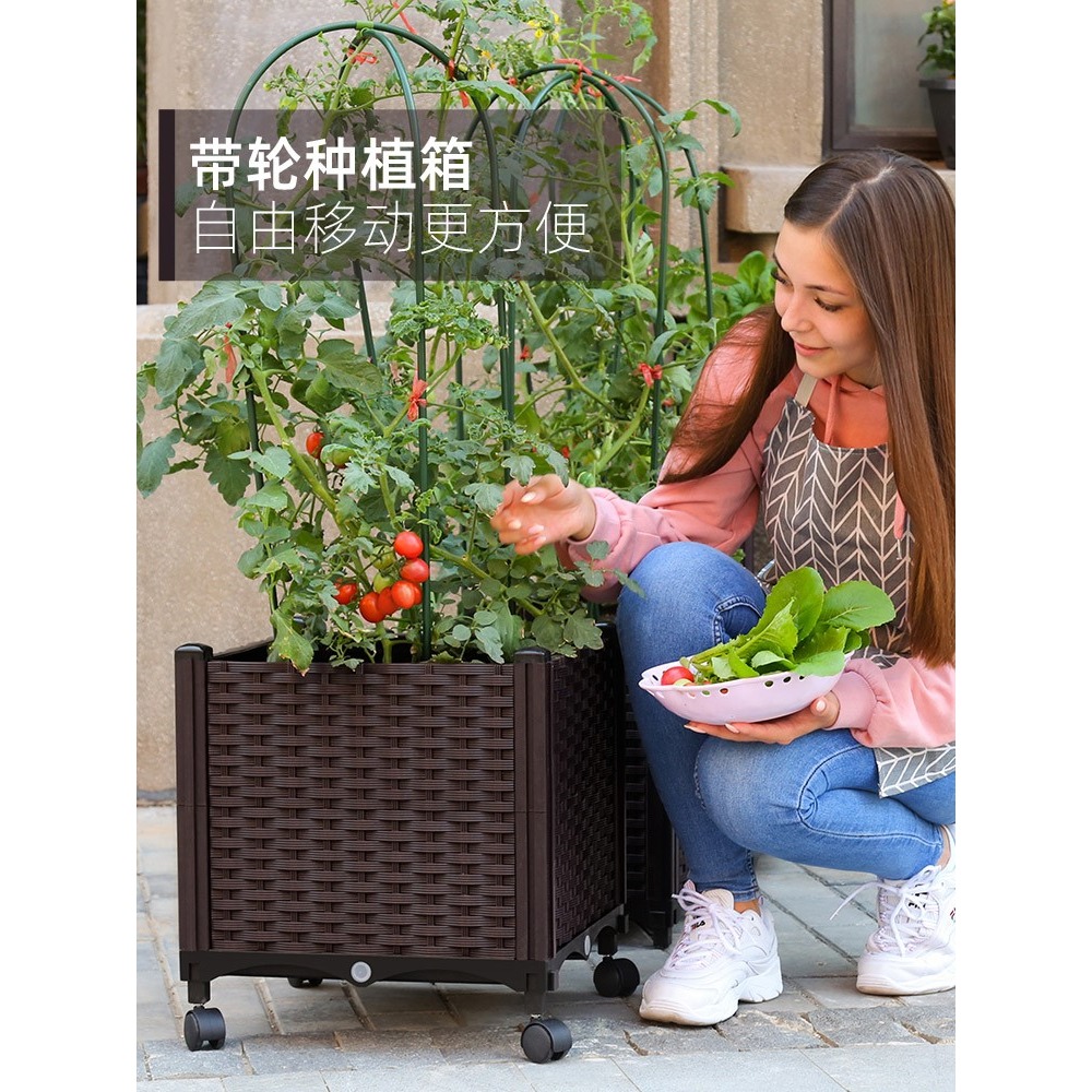 蔬菜種植箱長方形陽臺種菜花盆菜園特大號塑料戶外省空間泡沫樓頂-細節圖2