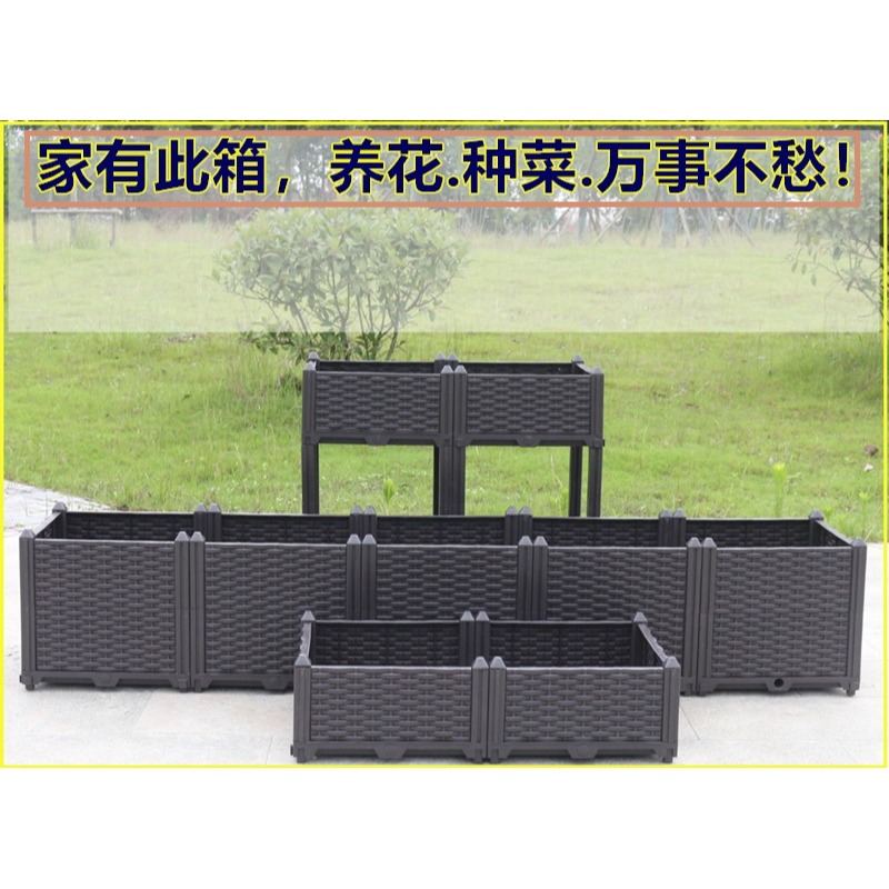 陽臺種菜神器種植箱蔬菜養花盆栽種菜家庭陽臺塑料花盆樓頂菜園箱-細節圖6