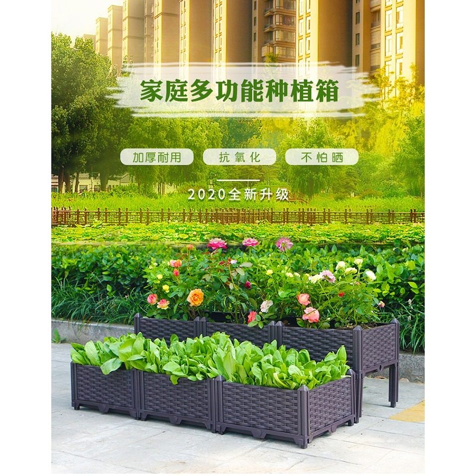 陽臺種菜神器種植箱蔬菜養花盆栽種菜家庭塑料花盆樓頂菜園箱一形-細節圖6