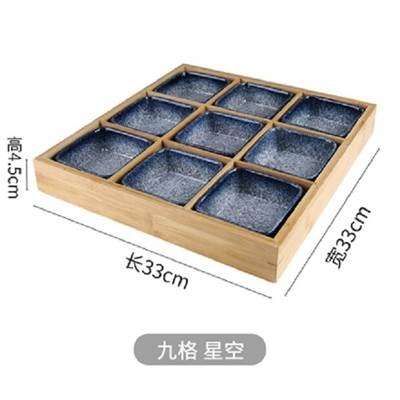 家用零食分格木九宮格託盤-細節圖2