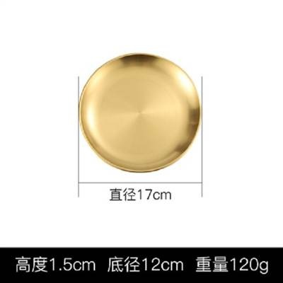 韓式不銹鋼金色圓盤(1入3個-細節圖2