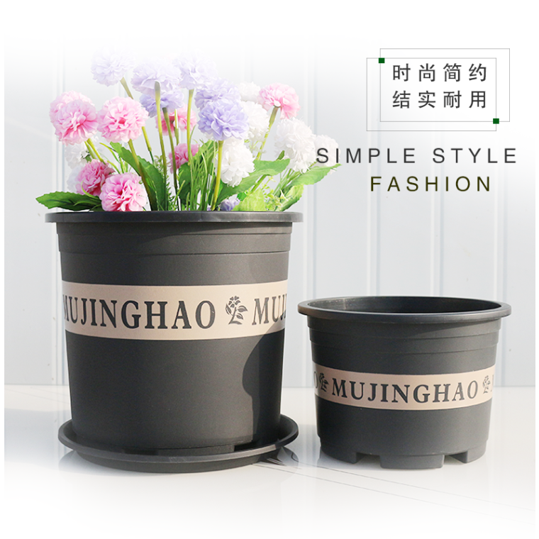 黑色二代加厚塑料矮胖加侖花盆綠蘿月季多肉大口徑清倉特價加侖盆-細節圖10