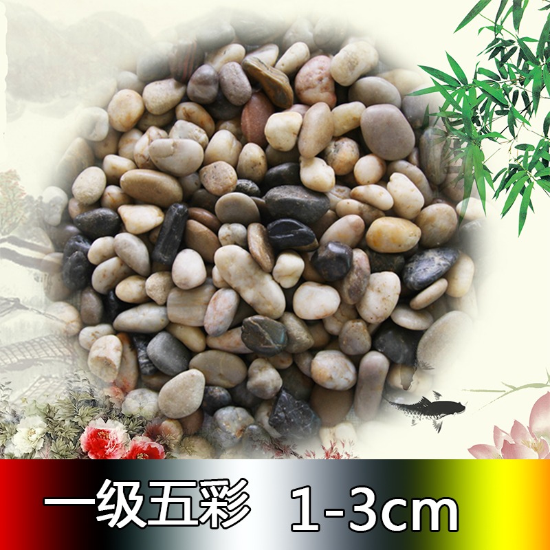 天然花盆園藝畫鵝卵石天然五彩色大小石頭石子原石庭院魚缸-細節圖2
