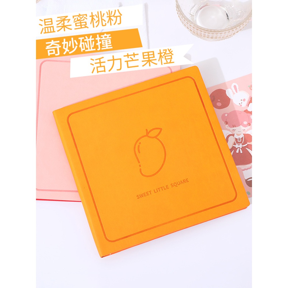 正方形筆記本子高顏值水果系列大學生思維導圖考研考編筆記本簡約創意小清新橫款方格空白手賬本日記本定製-細節圖2