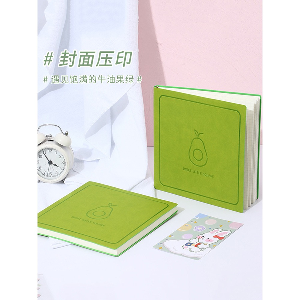 正方形筆記本子高顏值水果系列大學生思維導圖考研考編筆記本簡約創意小清新橫款方格空白手賬本日記本定製-細節圖5