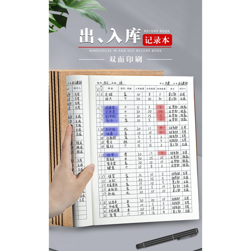 出入庫記錄本進出貨明細賬本商用通用A4大號店鋪倉庫服裝行業庫存物資產品盤點統計採購清單商品進貨登記本-細節圖6