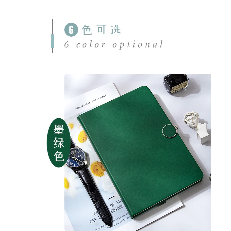 a5筆記本子加厚簡約大學生日記本手帳ins風磁扣硬皮復古網紅少女心文藝精緻創意工作會議記錄商務記事本定製-細節圖8