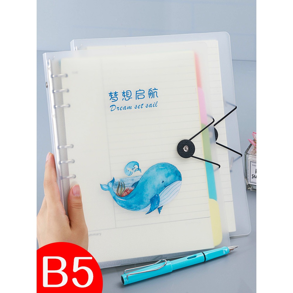 B5康奈爾活頁本5r記憶法筆記本子大學生可拆卸活頁紙替芯外殼方格考研網格學生學習扣環簡約大容量可拆本-細節圖3