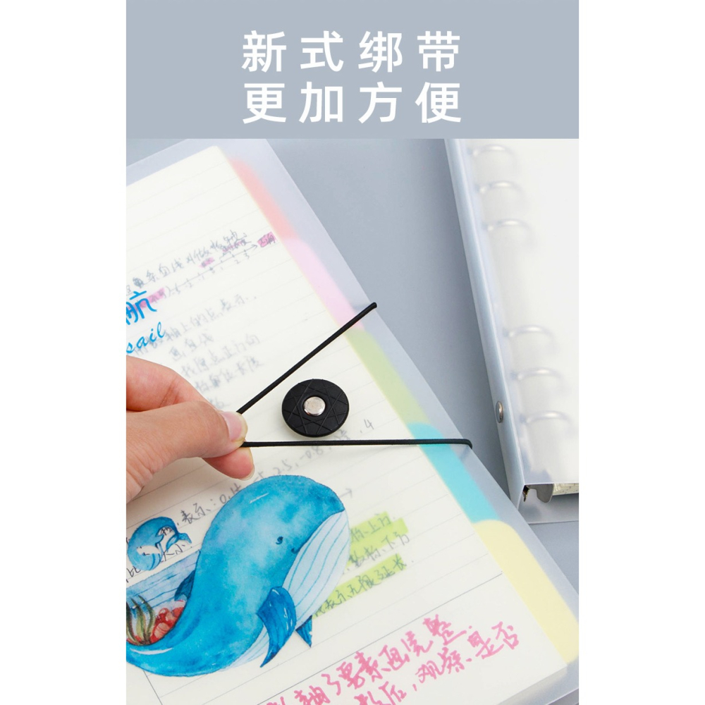 B5康奈爾活頁本5r記憶法筆記本子大學生可拆卸活頁紙替芯外殼方格考研網格學生學習扣環簡約大容量可拆本-細節圖8
