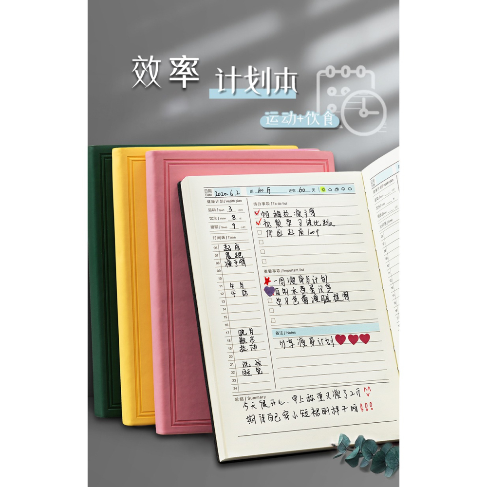 自律打卡本學生時間管理效率規劃每日計劃表2022年新款日程本一日一頁320天商務辦公記錄手賬日記筆記本子-細節圖6